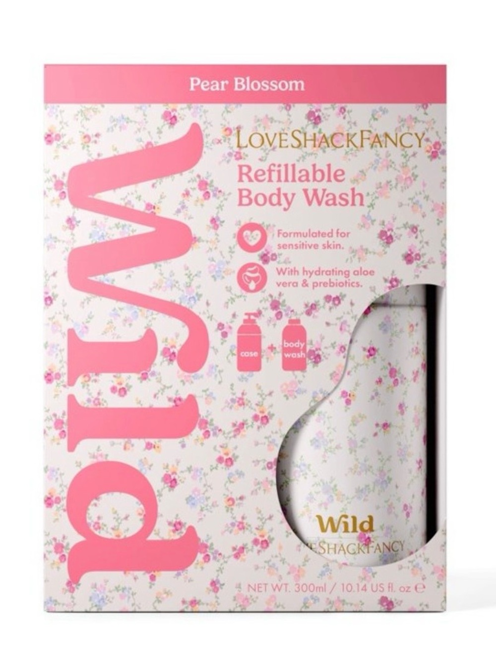 LoveShackFancy Pear Blossom Refillable Body Wash – Floral Pink